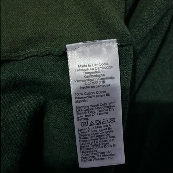 NWT!! J. Crew Dark Green Knit 100% Cotton Polo Sweater - Picture 5 of 6